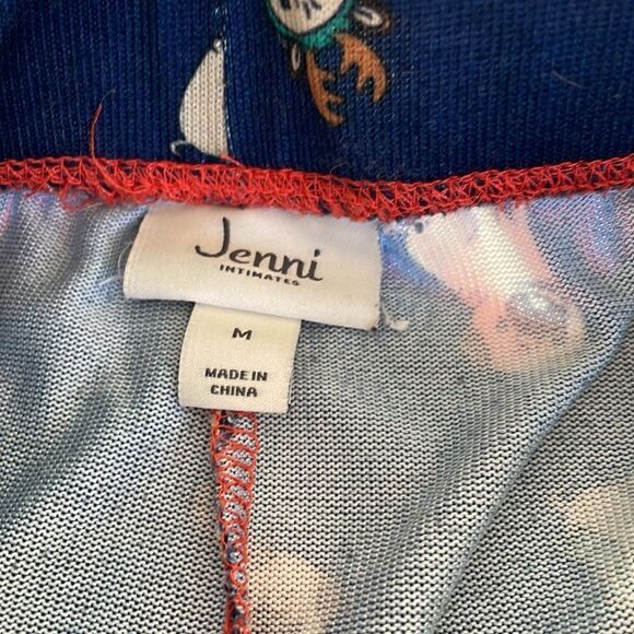 Used Jenni Intimates Womens Blue Reindeer Pug Christmas Pajamas Size M - Picture 11 of 13